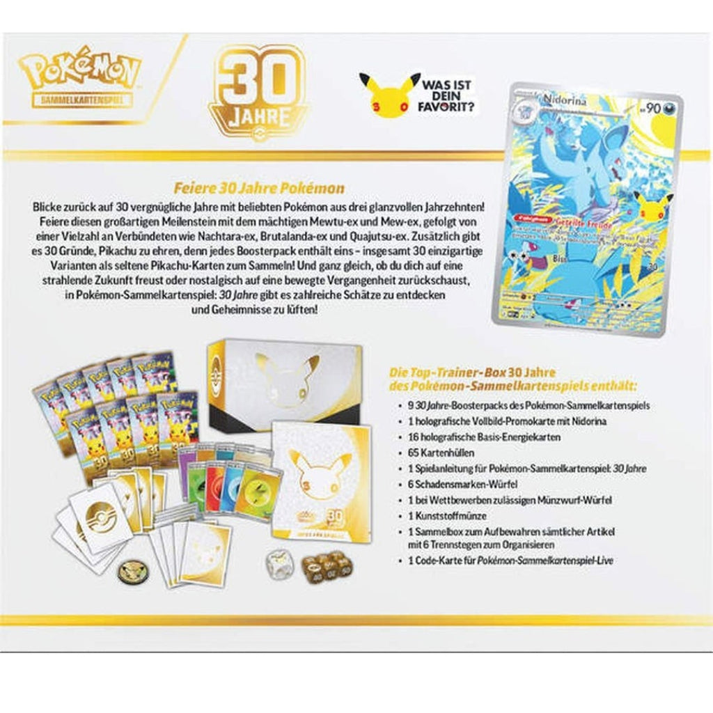 Pokémon Karten Top Trainer Box 30 Jahre DE