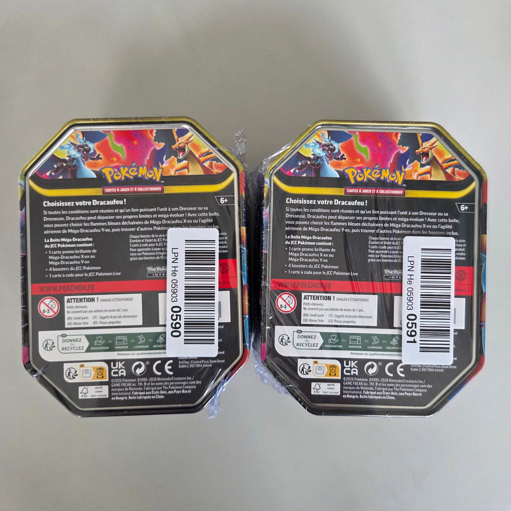 2 x Mega Glurak Ex Tin Kollektion- FR